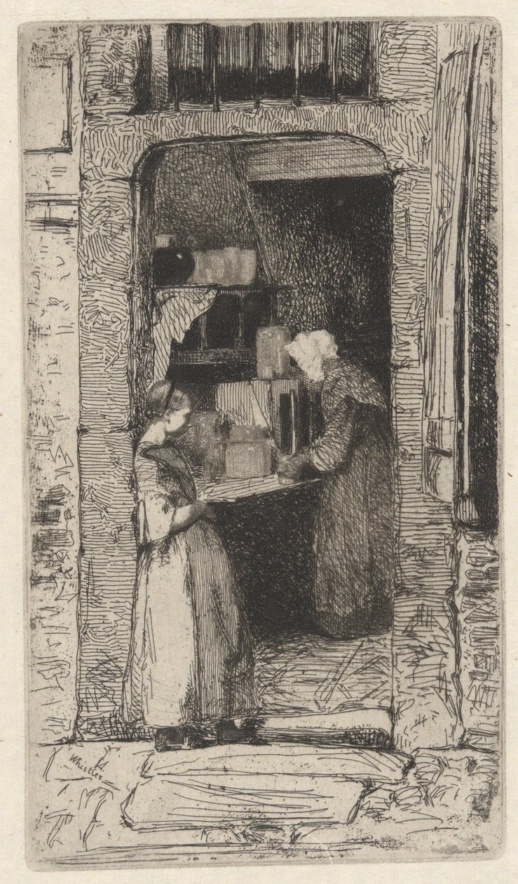 Mustard Woman, en av tolv etsningar från naturen av James Abbott McNeill Whistler
