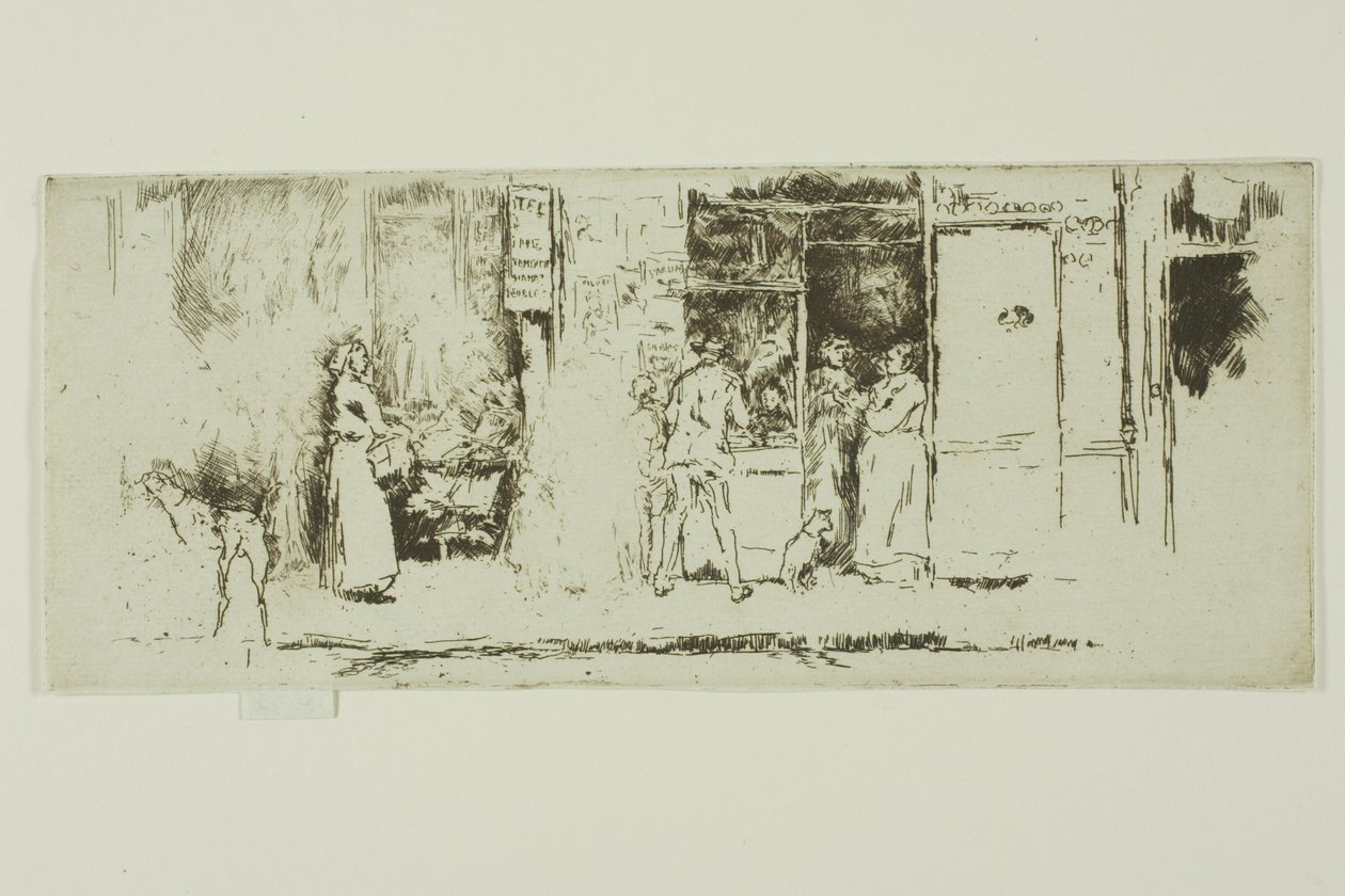Tidningsbod, Rue de Seine av James Abbott McNeill Whistler