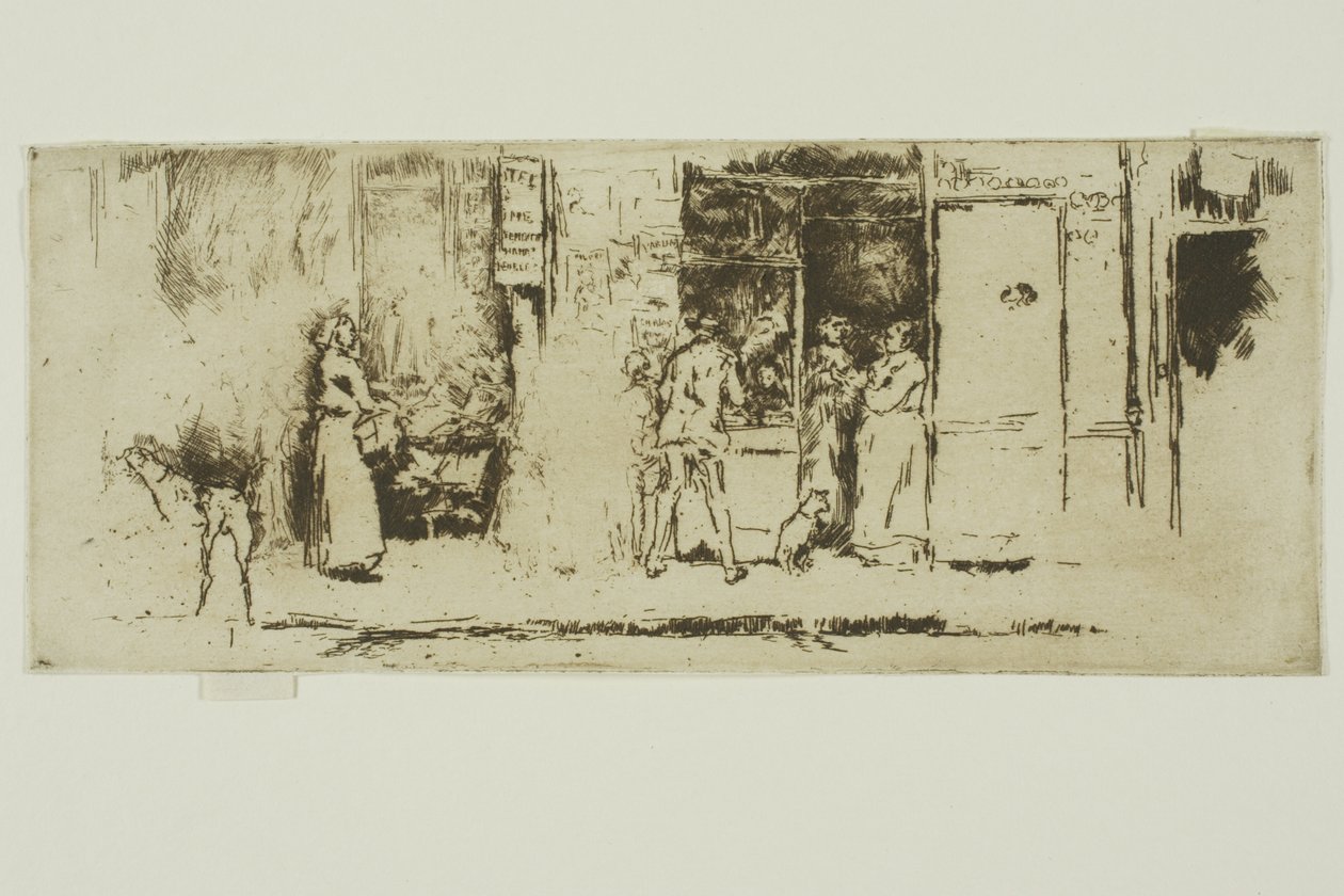 Tidningsbod, Rue de Seine av James Abbott McNeill Whistler