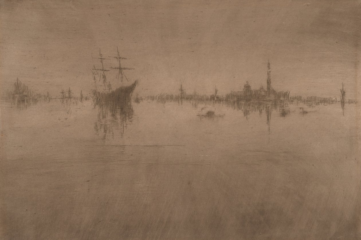 Nocturne, från Venedig, en serie av tolv etsningar ("Första Venedig-uppsättningen") av James Abbott McNeill Whistler