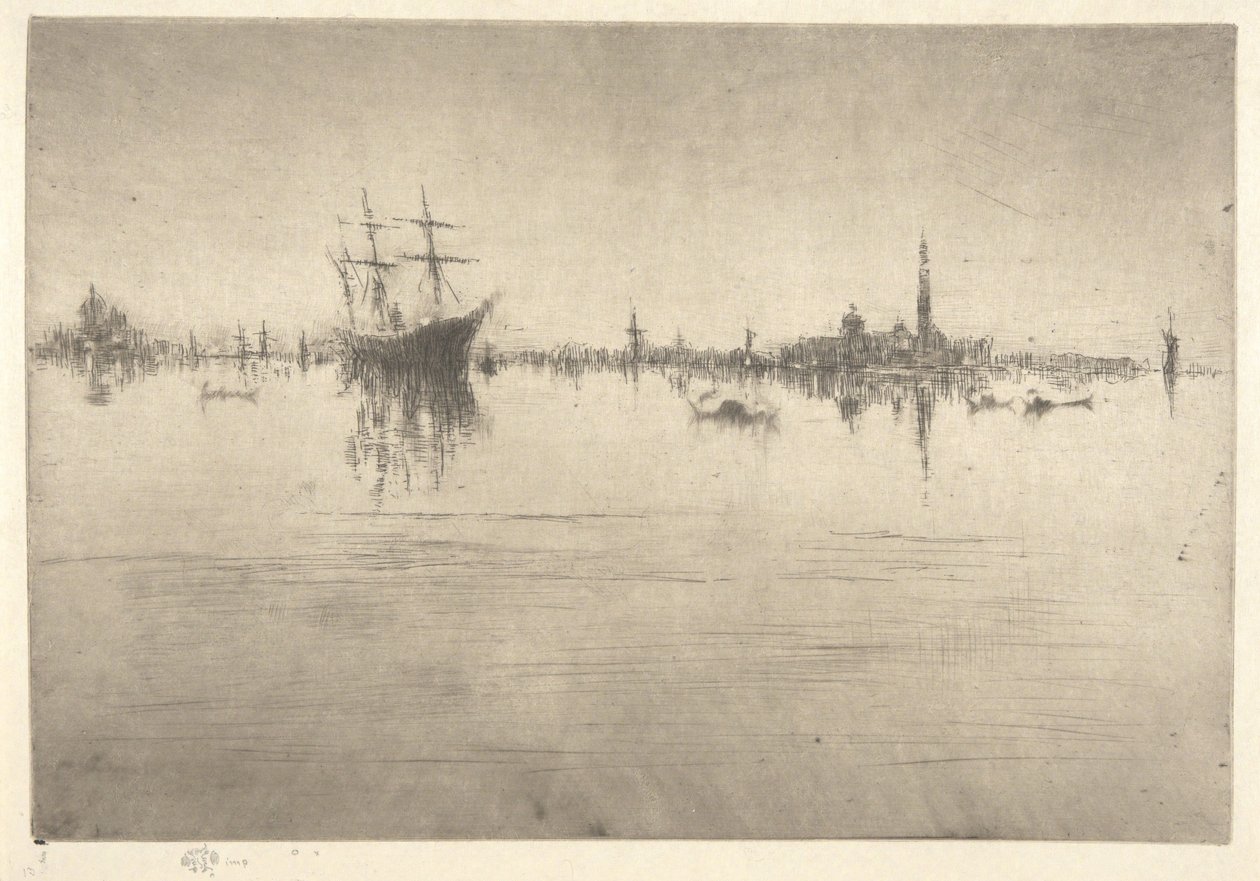 Nocturne, ur den första Venedig-serien (Venedig, en serie med tolv etsningar) av James McNeill Whistler