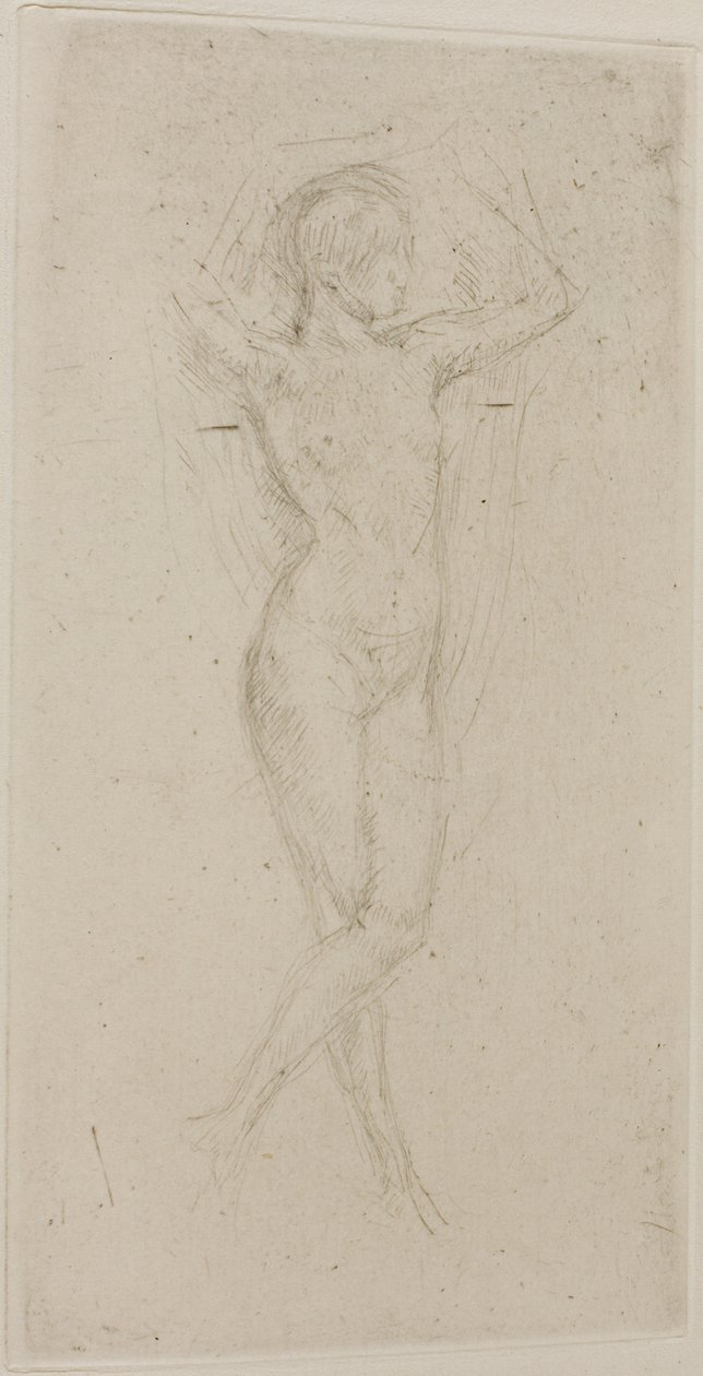 Naken flicka med höjda armar av James Abbott McNeill Whistler