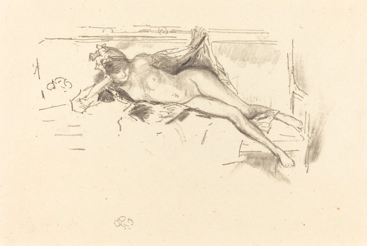 Nakenmodell, liggande av James Abbott McNeill Whistler