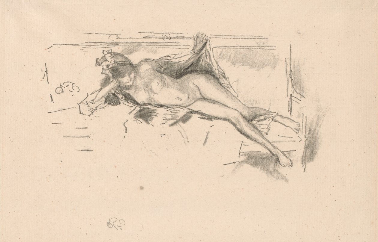 Nakenmodell, liggande av James Abbott McNeill Whistler