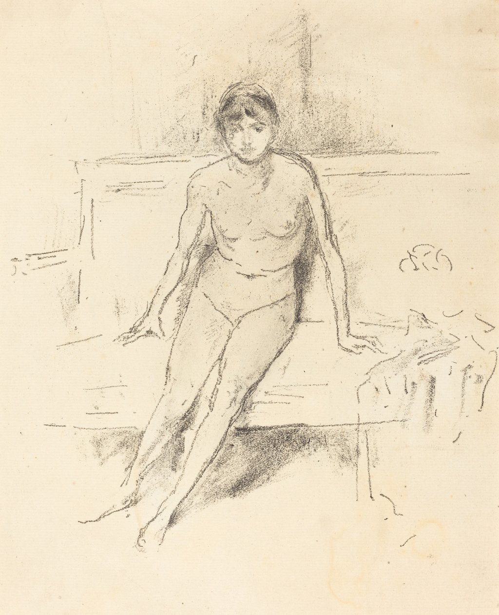 Nakenmodell på en Empire-soffa av James Abbott McNeill Whistler