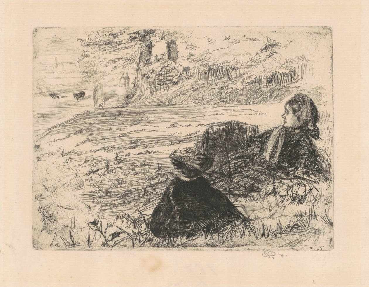 Sköterska och barn av James Abbott McNeill Whistler