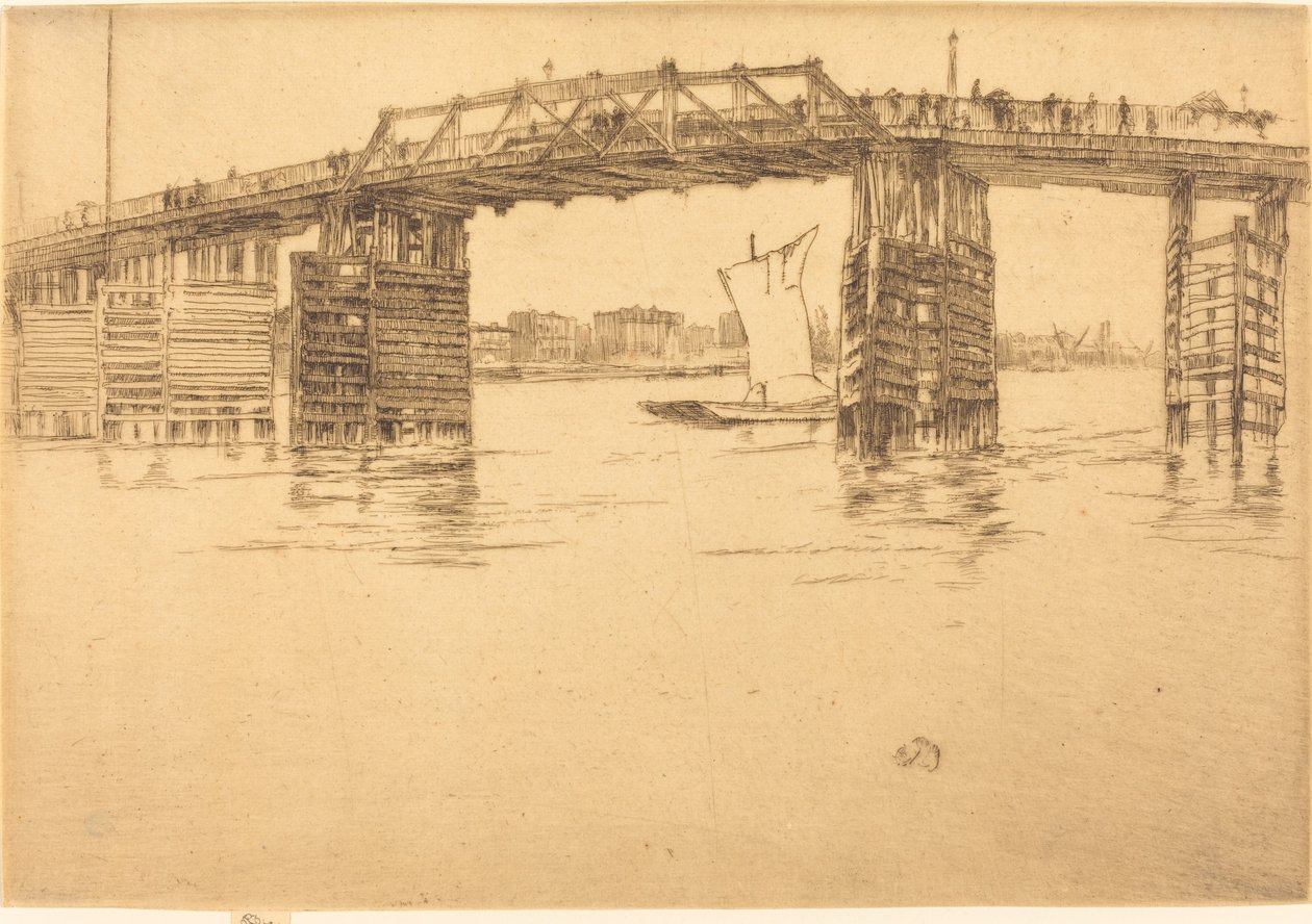 Gamla Battersea Bridge av James Abbott McNeill Whistler