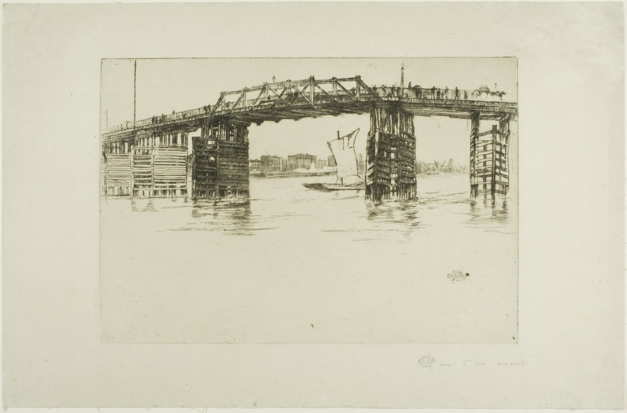 Gamla Battersea Bridge av James Abbott McNeill Whistler