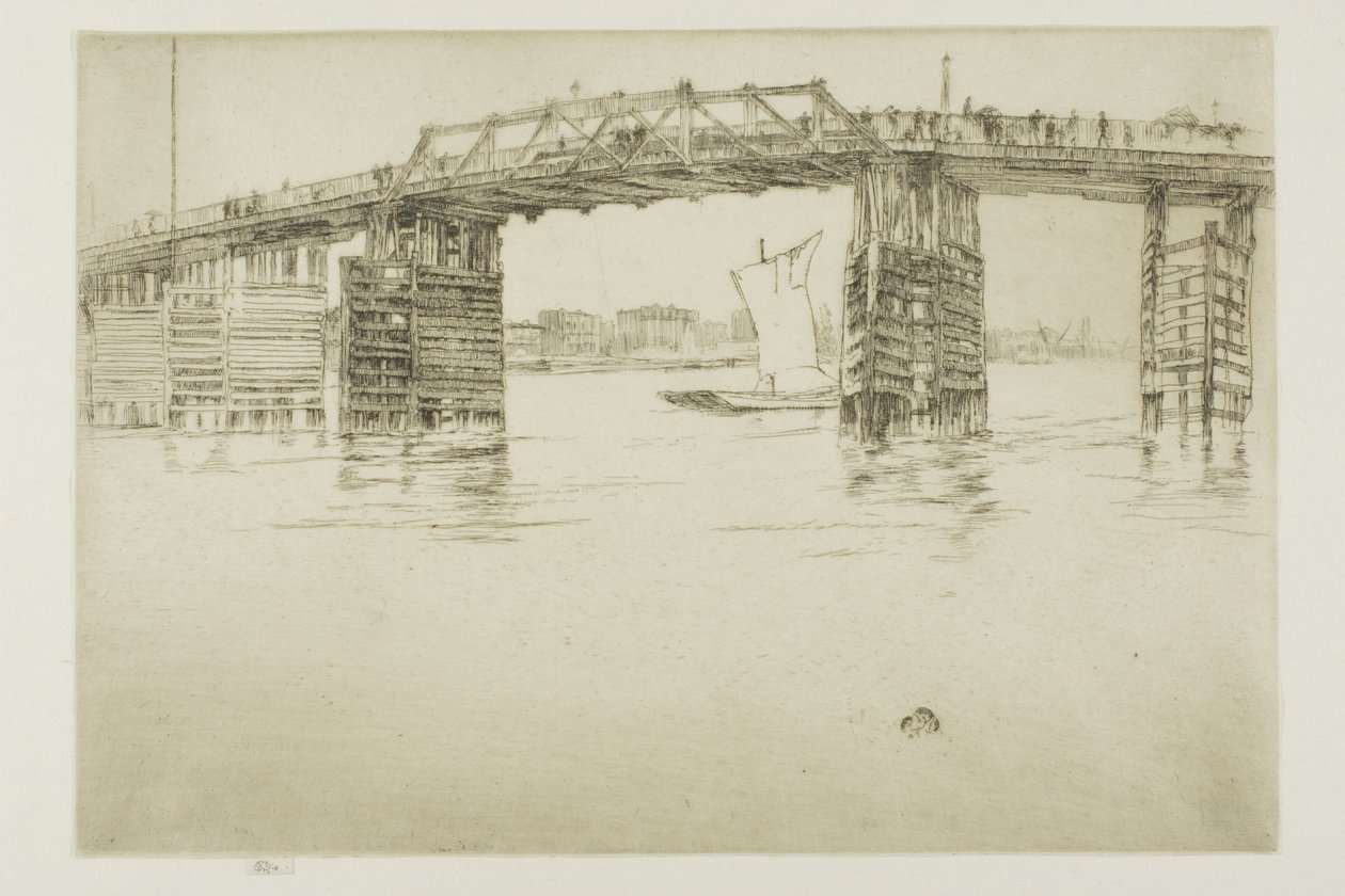 Gamla Battersea Bridge av James Abbott McNeill Whistler