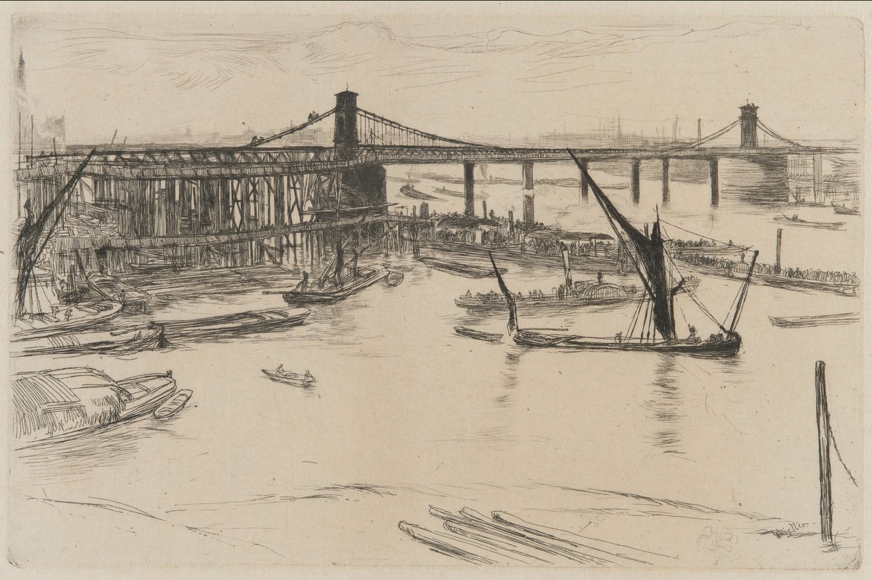 Gamla Hungerford Bridge av James Abbott McNeill Whistler