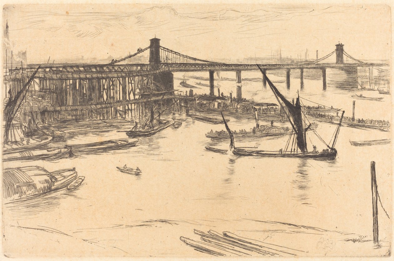 Gamla Hungerford Bridge av James Abbott McNeill Whistler