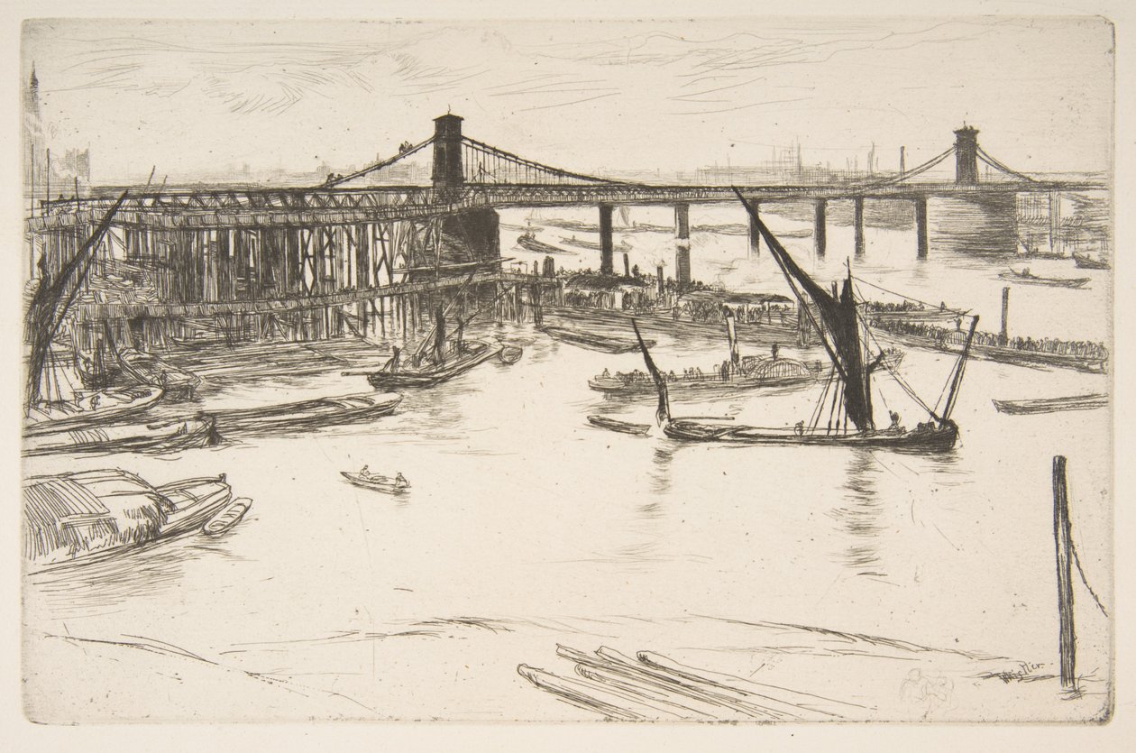 Gamla Hungerford Bridge av James McNeill Whistler
