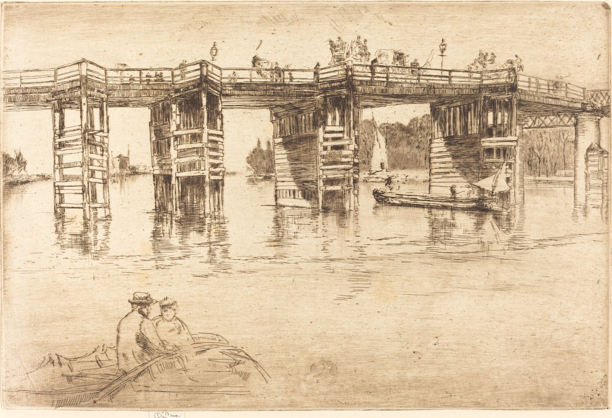 Gamla Putney Bridge av James Abbott McNeill Whistler
