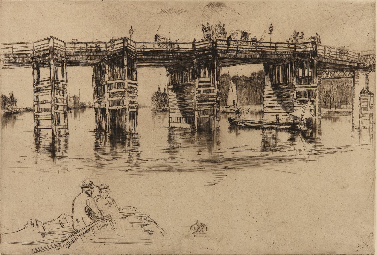 Gamla Putney Bridge av James Abbott McNeill Whistler