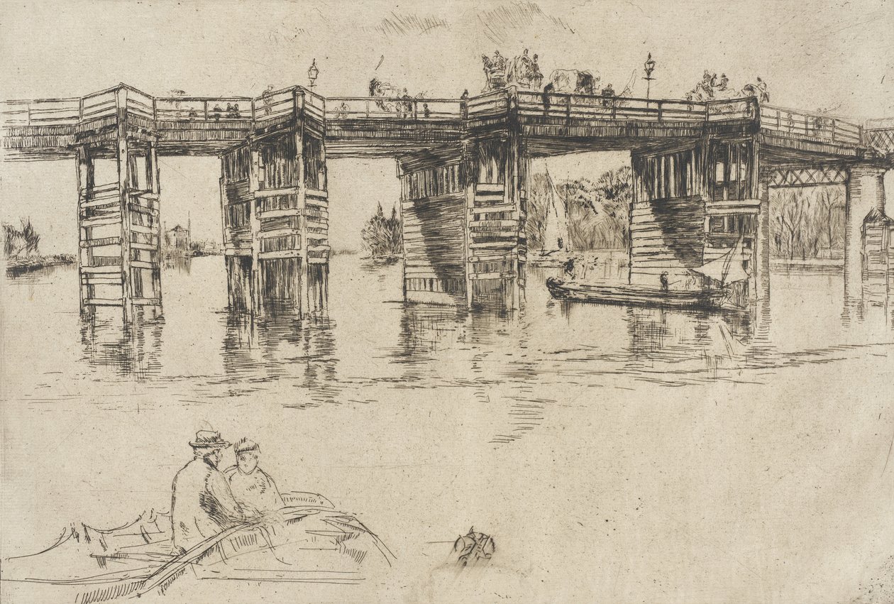 Gamla Putney Bridge av James McNeill Whistler