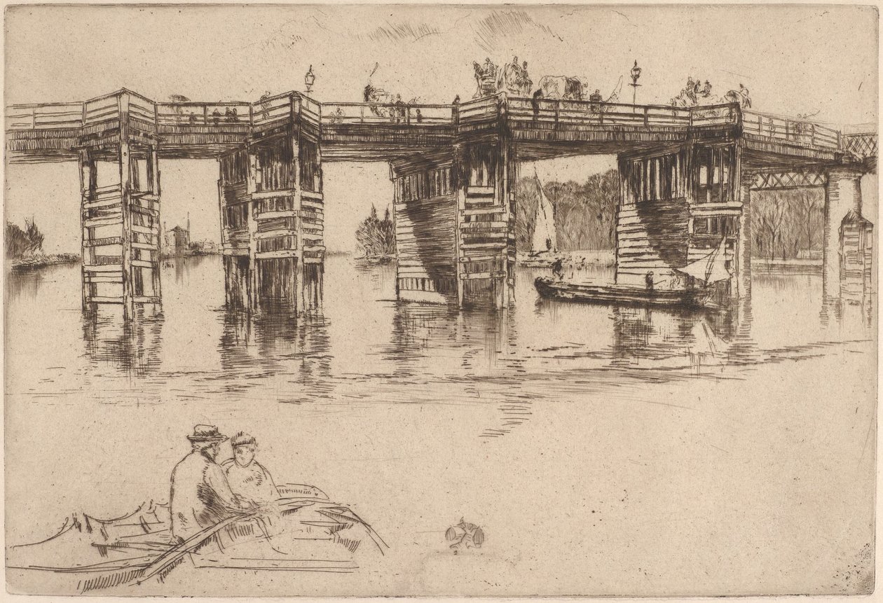 Gamla Putney Bridge av James McNeill Whistler