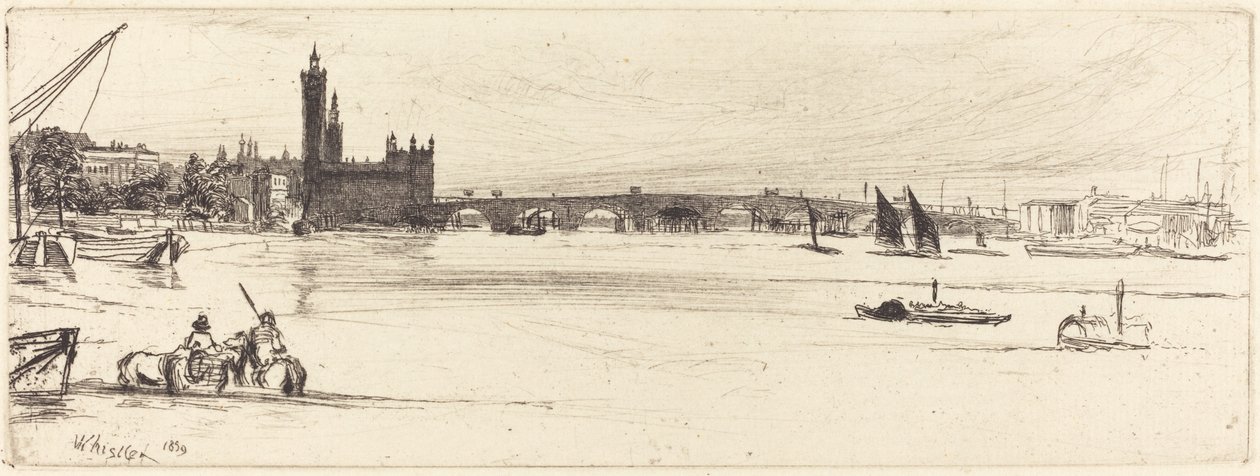 Gamla Westminster Bridge av James Abbott McNeill Whistler