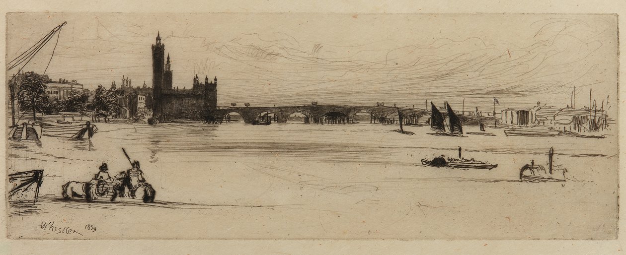 Gamla Westminster Bridge av James Abbott McNeill Whistler