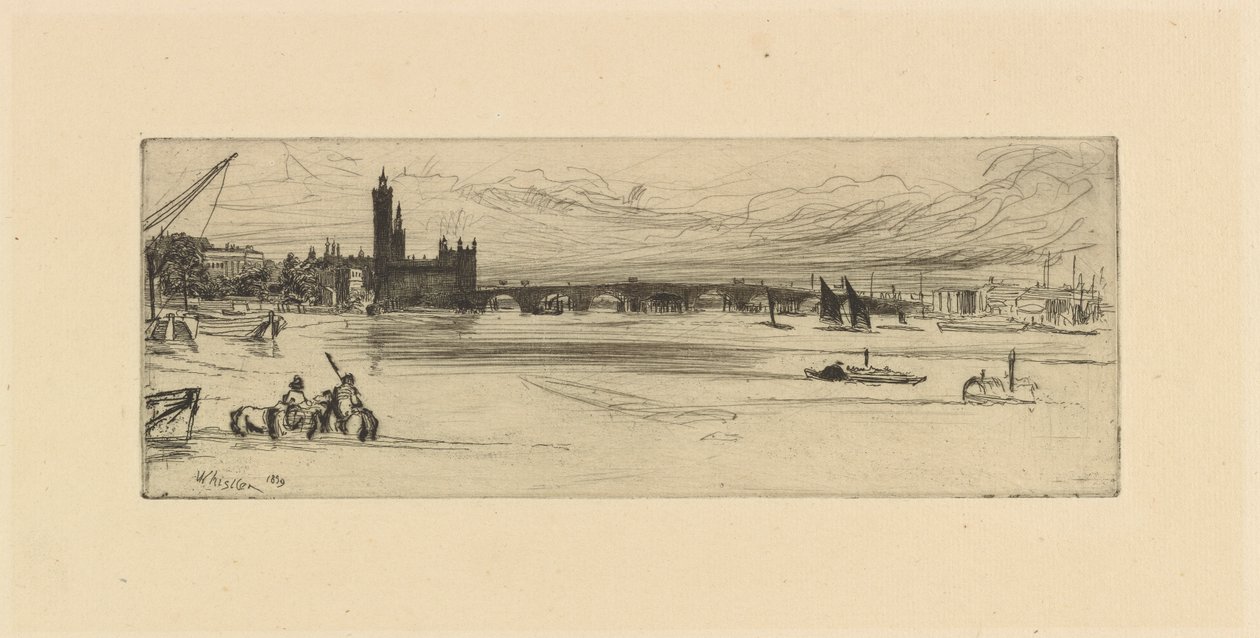 Gamla Westminster Bridge av James Abbott McNeill Whistler