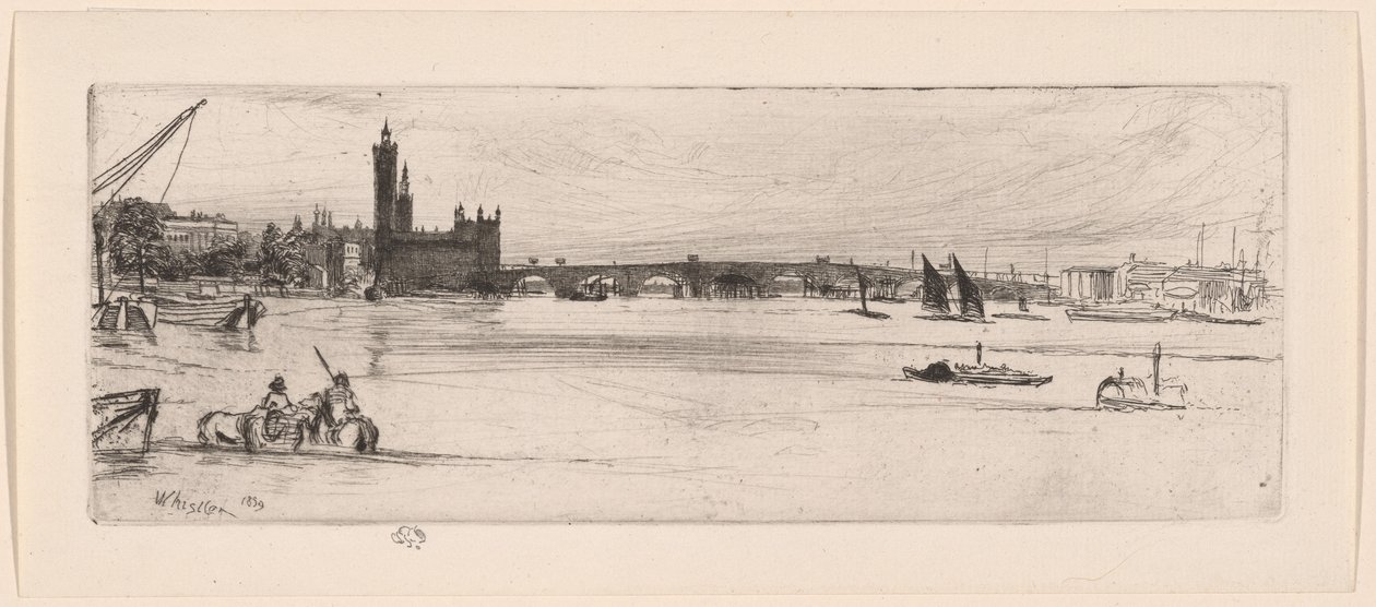 Gamla Westminster Bridge av James Abbott McNeill Whistler