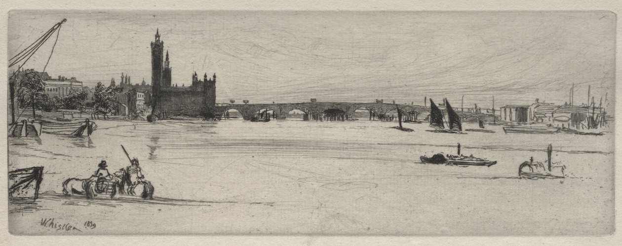 Gamla Westminster Bridge av James McNeill Whistler