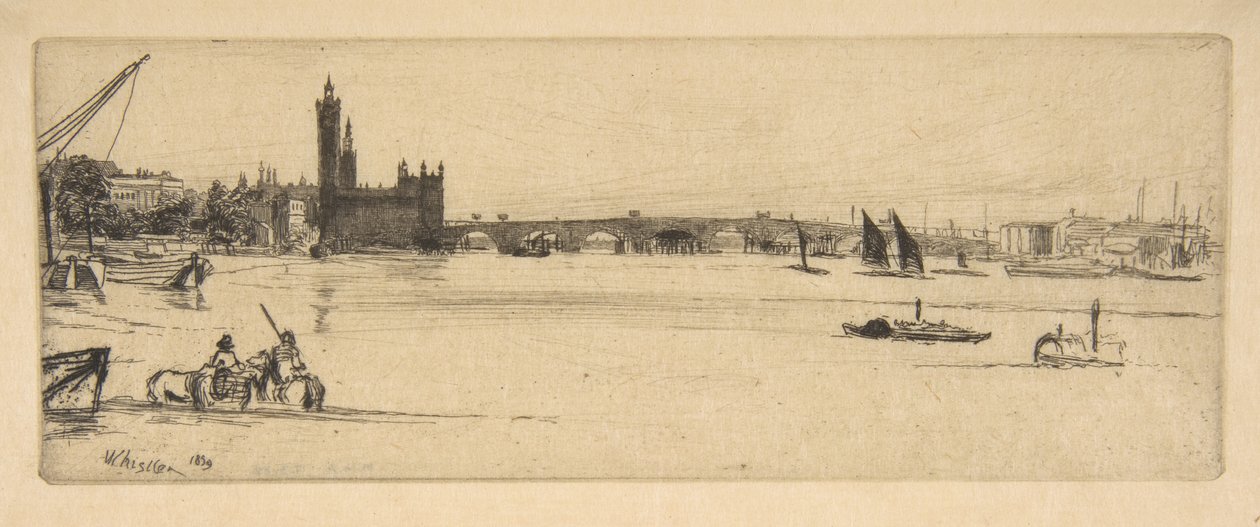 Gamla Westminster Bridge av James McNeill Whistler