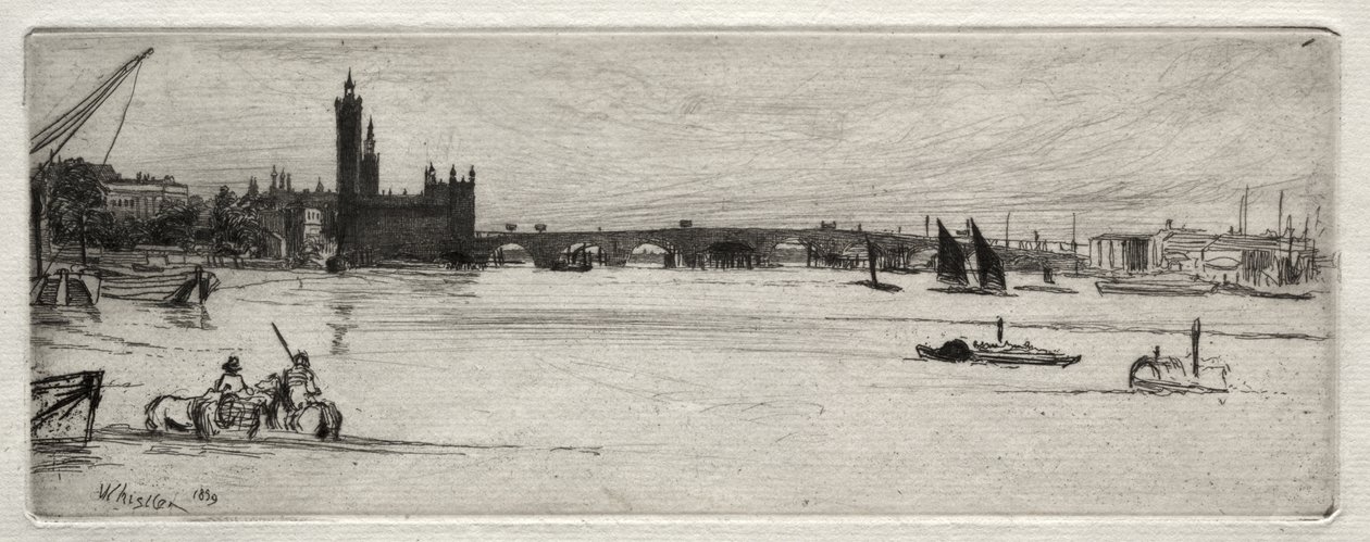 Gamla Westminster Bridge av James McNeill Whistler