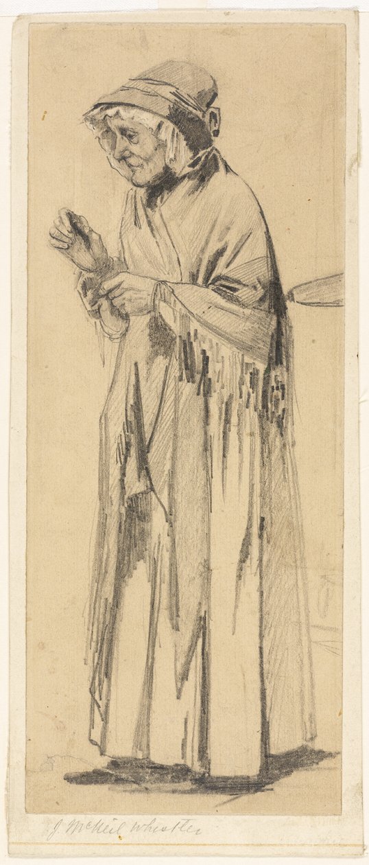 Gammal kvinna i sjal och mössa av James Abbott McNeill Whistler