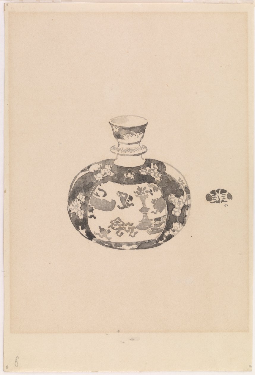 Oviform ingefärsburk med klockformad lock av James Abbott McNeill Whistler