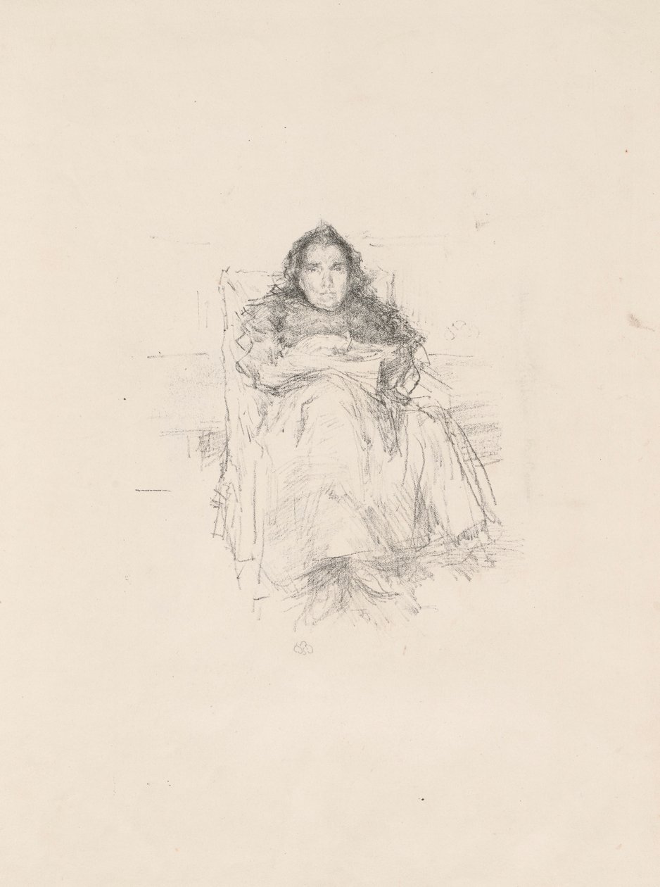 Porträttstudie: Mrs. Philip, nr 3 (recto) Porträttstudie: Geneviève Mallarmé (verso) av James McNeill Whistler