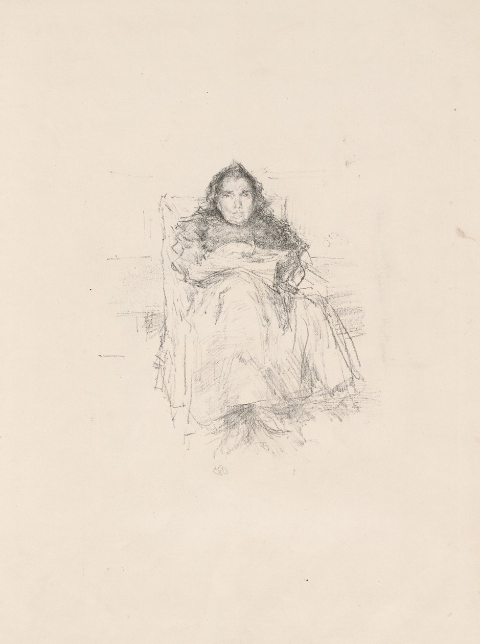 Porträttstudie: Mrs. Philip, nr 3 (recto) Porträttstudie: Geneviève Mallarmé (verso) av James Abbott McNeill Whistler