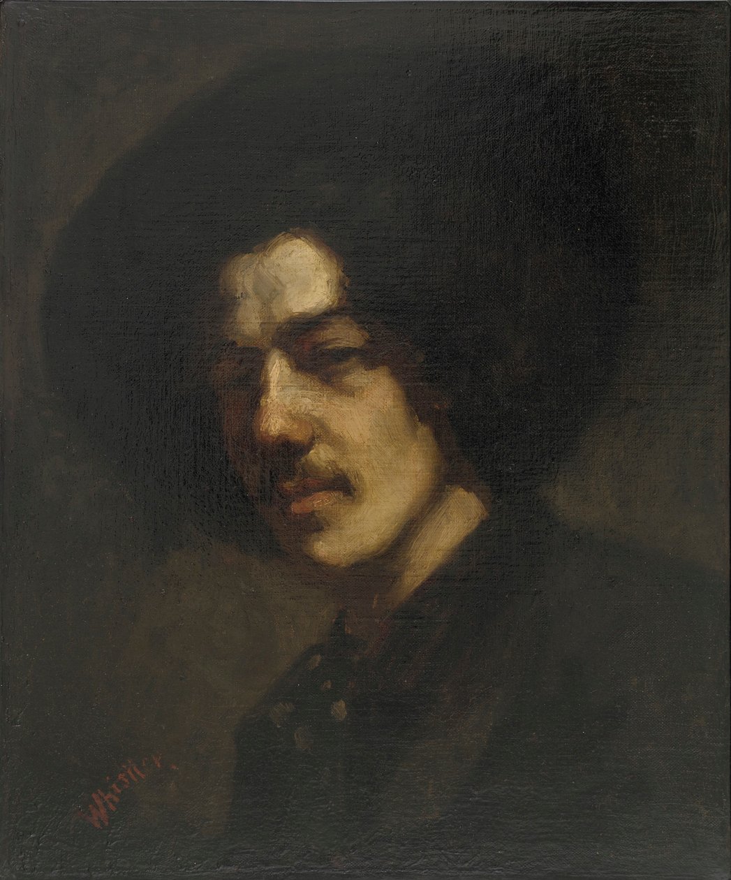 Porträtt av Whistler med hatt av James Abbott McNeill Whistler