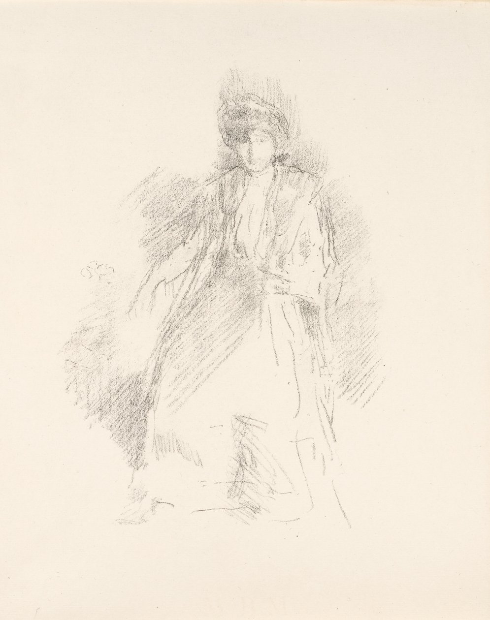 Porträtt av en ung kvinna som bär hatt [fröken Seaton] av James Abbott McNeill Whistler
