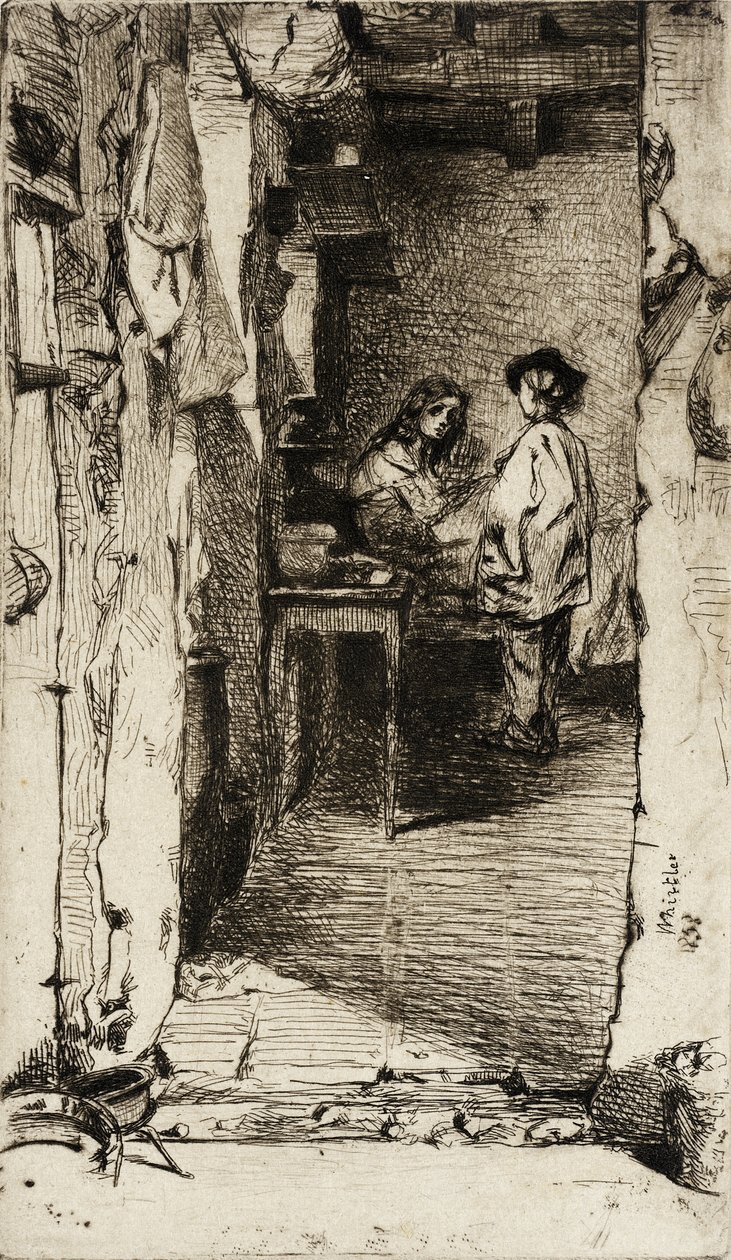 Rag Pickers, Mouffetard-kvarteret, Paris av James McNeill Whistler