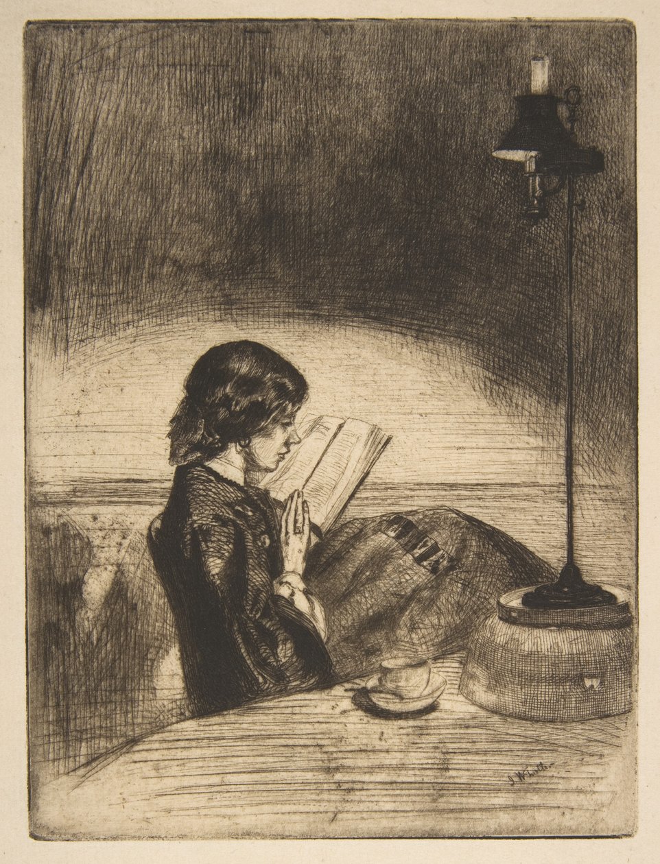 Läsning i lampskenet av James McNeill Whistler