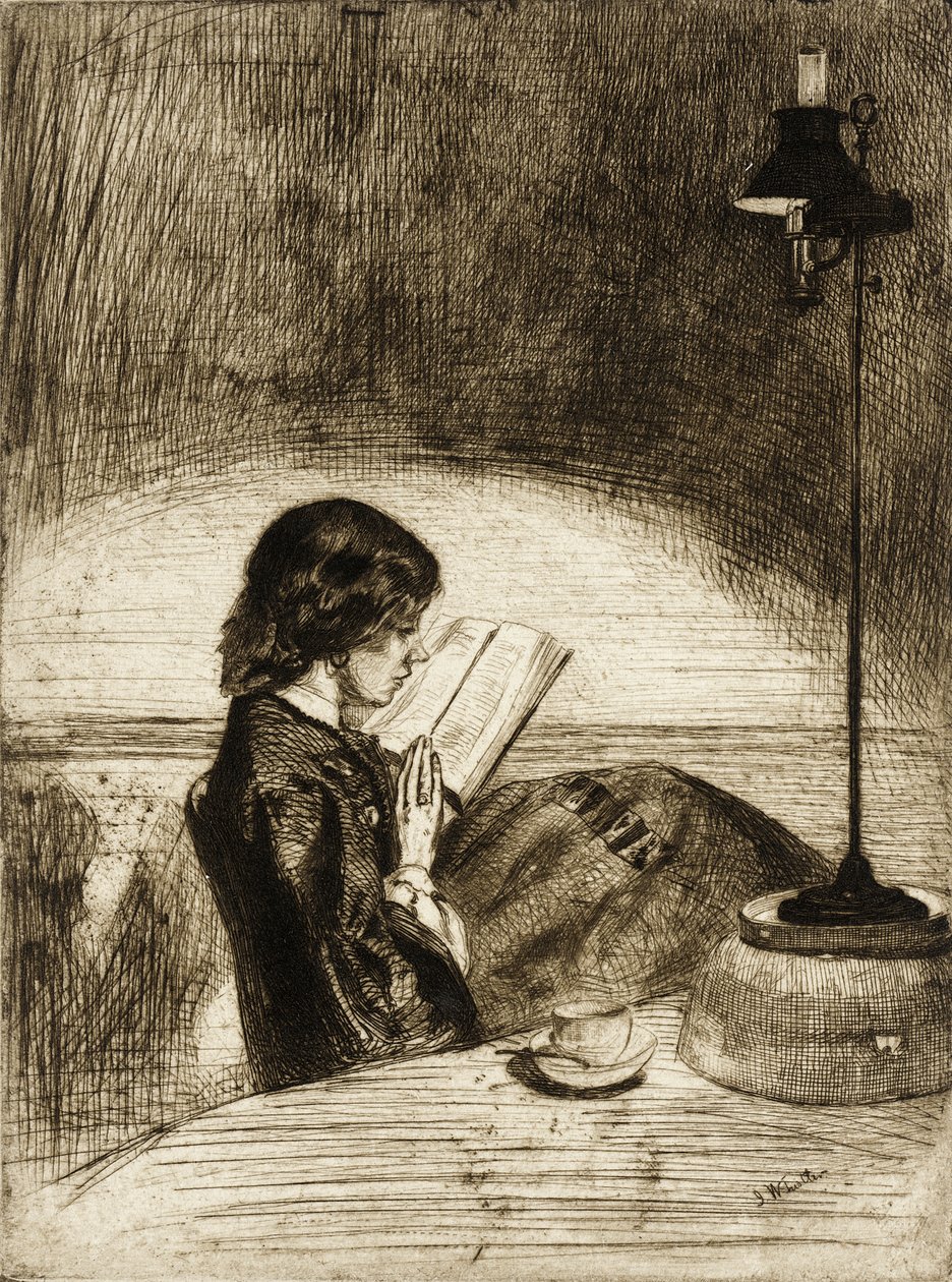 Läsning i lampskenet av James McNeill Whistler