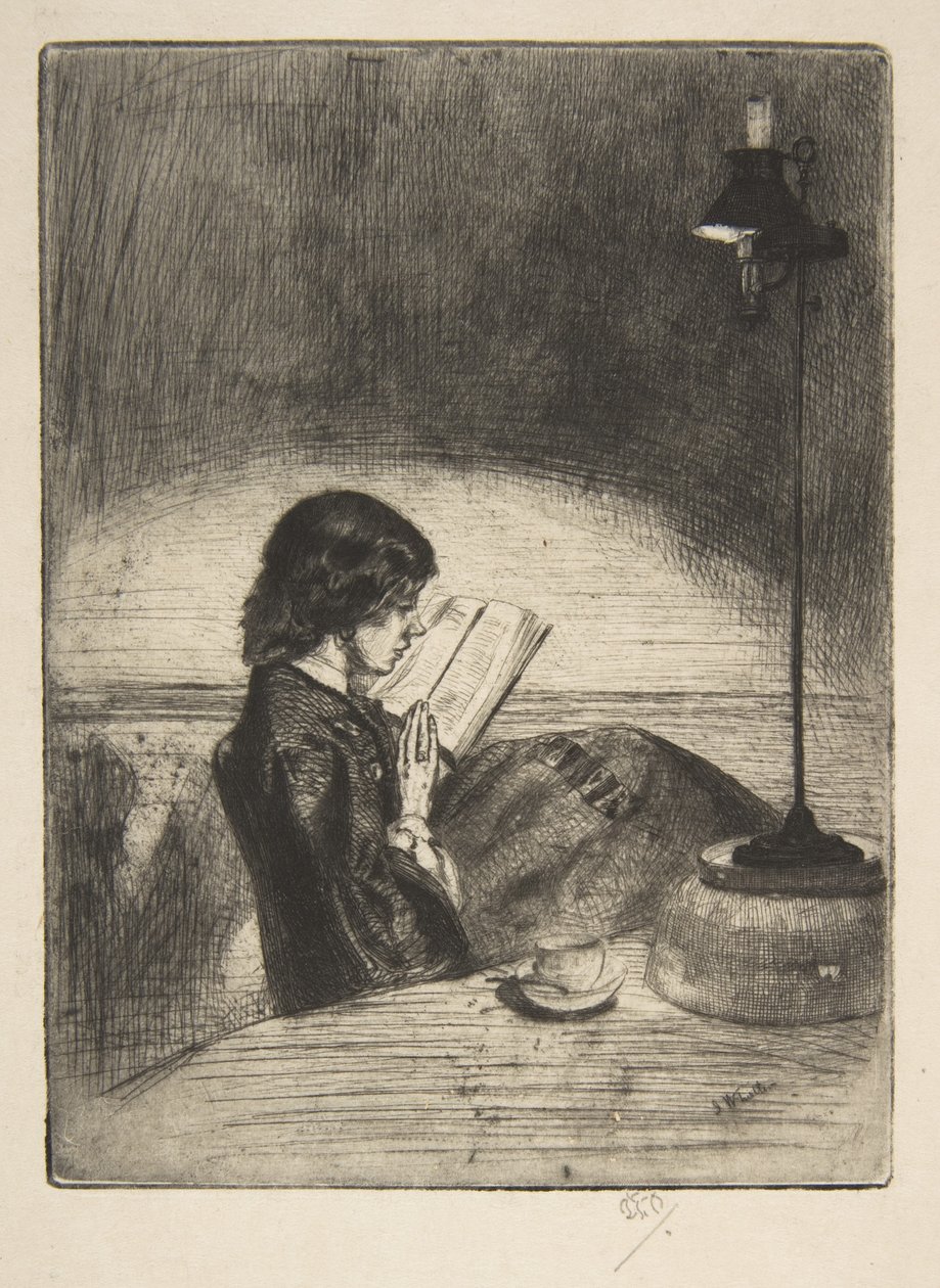 Läsning i lampljus av James McNeill Whistler