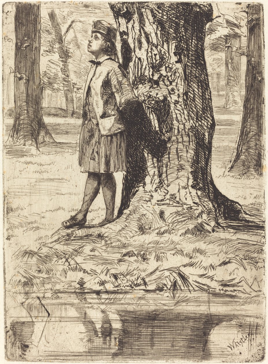 Seymour står under ett träd av James Abbott McNeill Whistler
