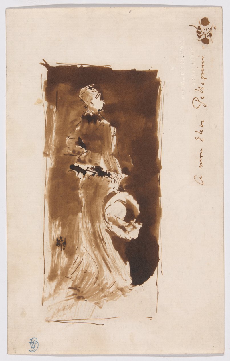 Skiss efter "Arrangement in Brown and Black: Porträtt av Miss Rosa Corder" av James McNeill Whistler