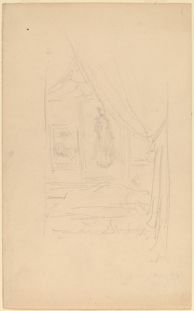 Skiss av Mrs. Godwins porträtt när den hängdes på Society of British Artists av James Abbott McNeill Whistler