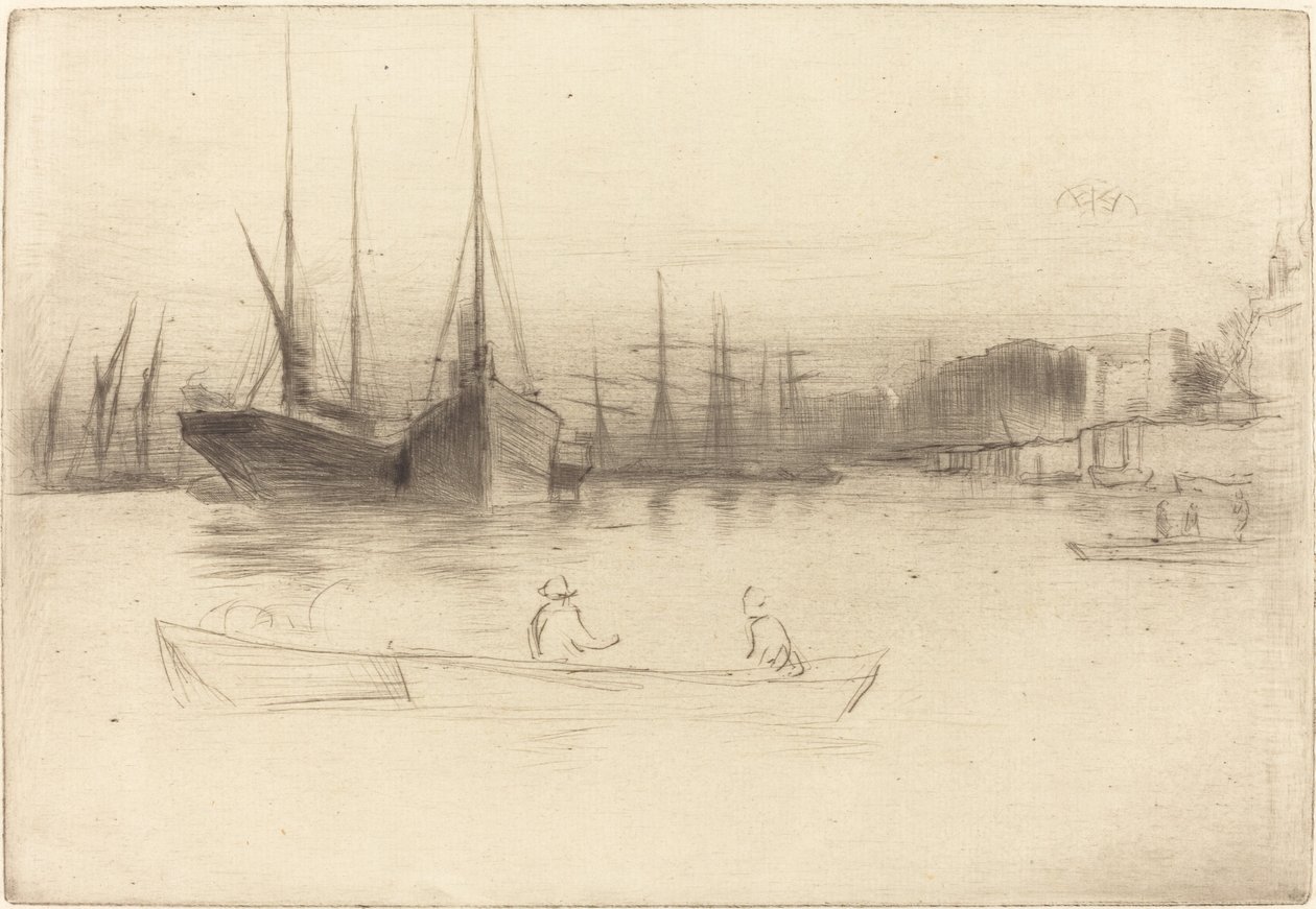 Ångbåtar utanför tornet av James Abbott McNeill Whistler