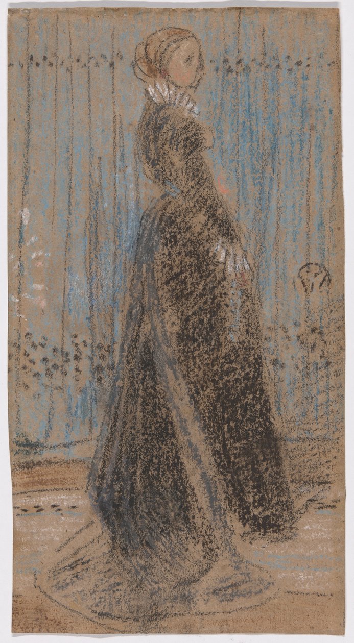 Studie till "Arrangement in Black, No. 2: Portrait of Mrs. Louis Huth" (recto); Studie till "Symphony in Flesh Color and Pink: Porträtt av Mrs Frances Leyland" (a tergo) av James McNeill Whistler