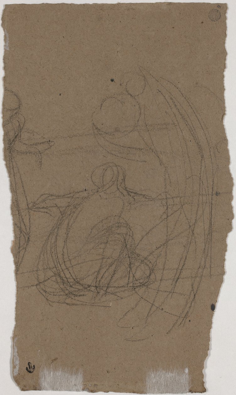 Studie för "Variationer i blått och grönt" [verso] av James Abbott McNeill Whistler