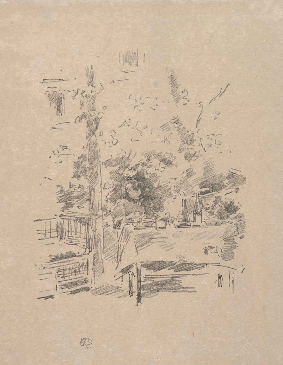 Tête-à-tête i trädgården av James McNeill Whistler