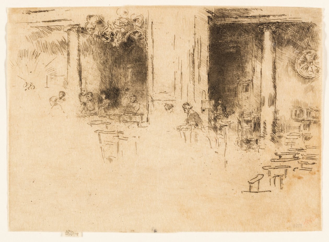 Kyrkan - Bryssel (tillbedjan) av James Abbott McNeill Whistler
