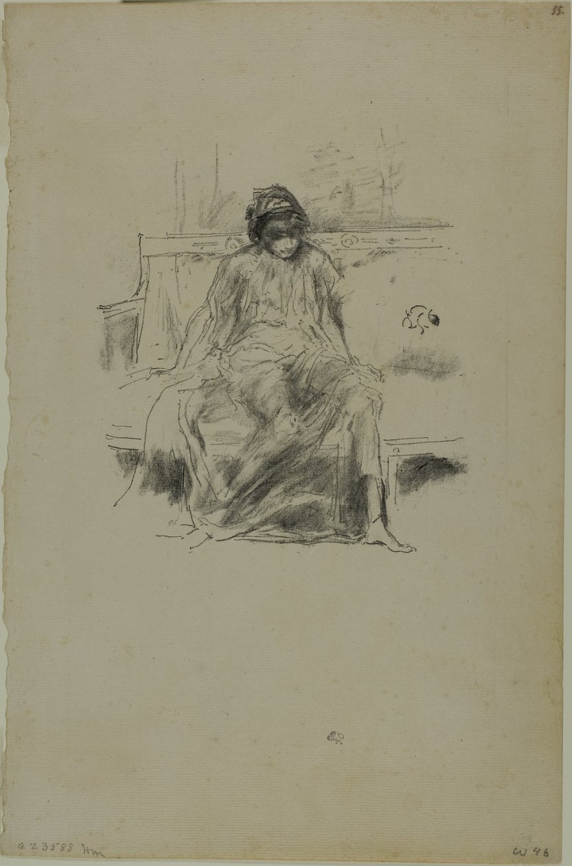 Den draperade figuren, sittande av James Abbott McNeill Whistler