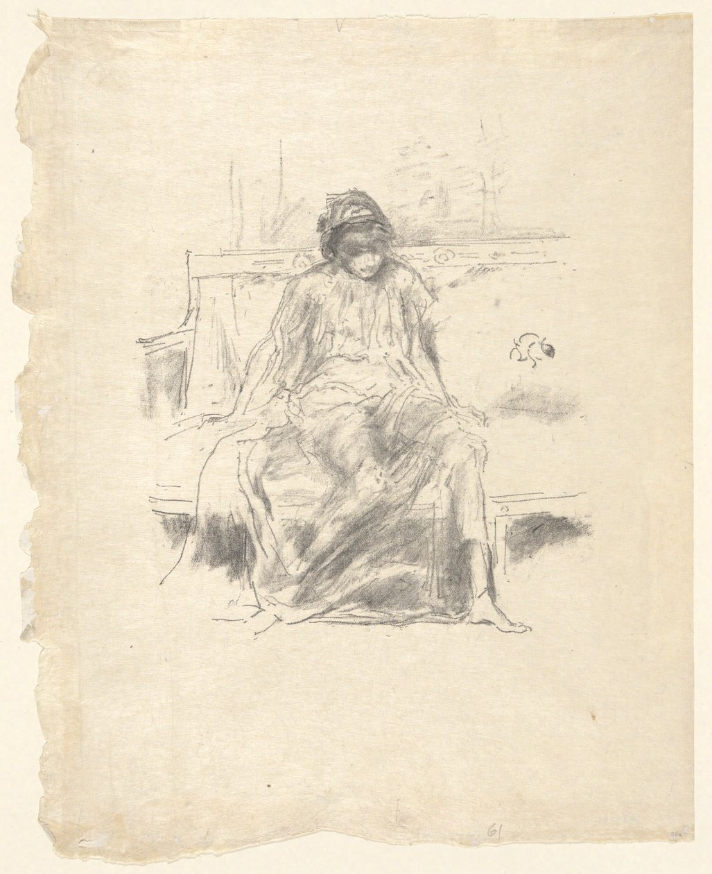 Den draperade figuren sitter av James Abbott McNeill Whistler