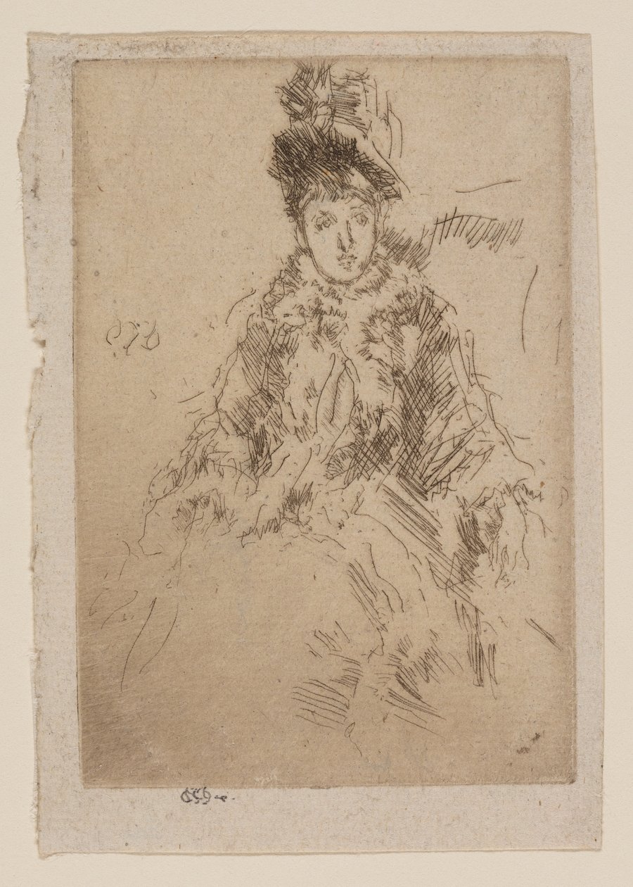 The Fur Tippet: Miss Lenoir av James Abbott McNeill Whistler