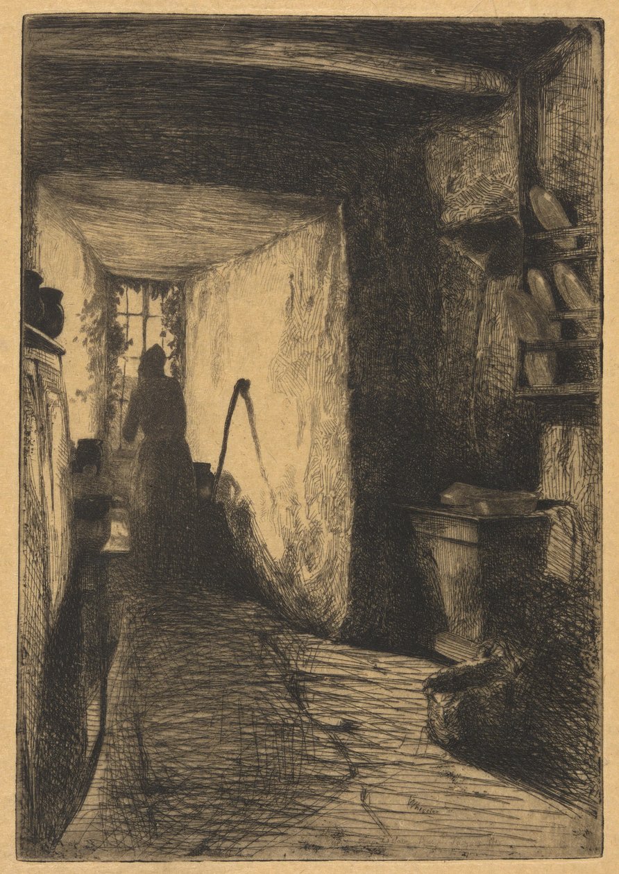 Köket, från den franska uppsättningen (Douze Eaux-Fortes d av James Abbott McNeill Whistler