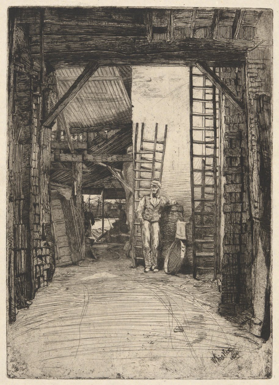 The Lime-Burner, från Thames Set (En serie sexton etsningar av scener på Themsen och andra ämnen) av James Abbott McNeill Whistler